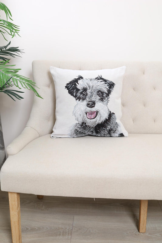 Schnauzer Double-Sided Cushion Cover | 18x18" pillow cover | Tapestry throw pillow | Modern home decor | Dog pillowcase