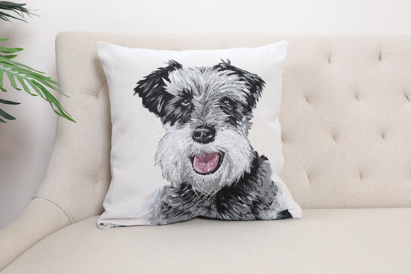 Schnauzer Double-Sided Cushion Cover | 18x18" pillow cover | Tapestry throw pillow | Modern home decor | Dog pillowcase