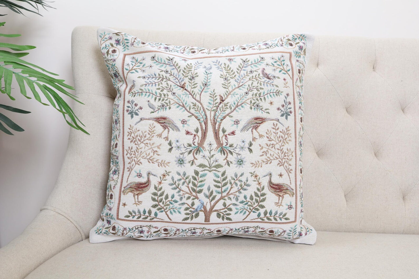 William Morris Heaven on Earth Double-Sided Cushion Cover | 18x18" pillow cover | Tapestry throw pillow | Modern home decor